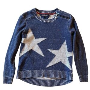 Tommy Hilfiger Navy Star Crew Neck Sweater